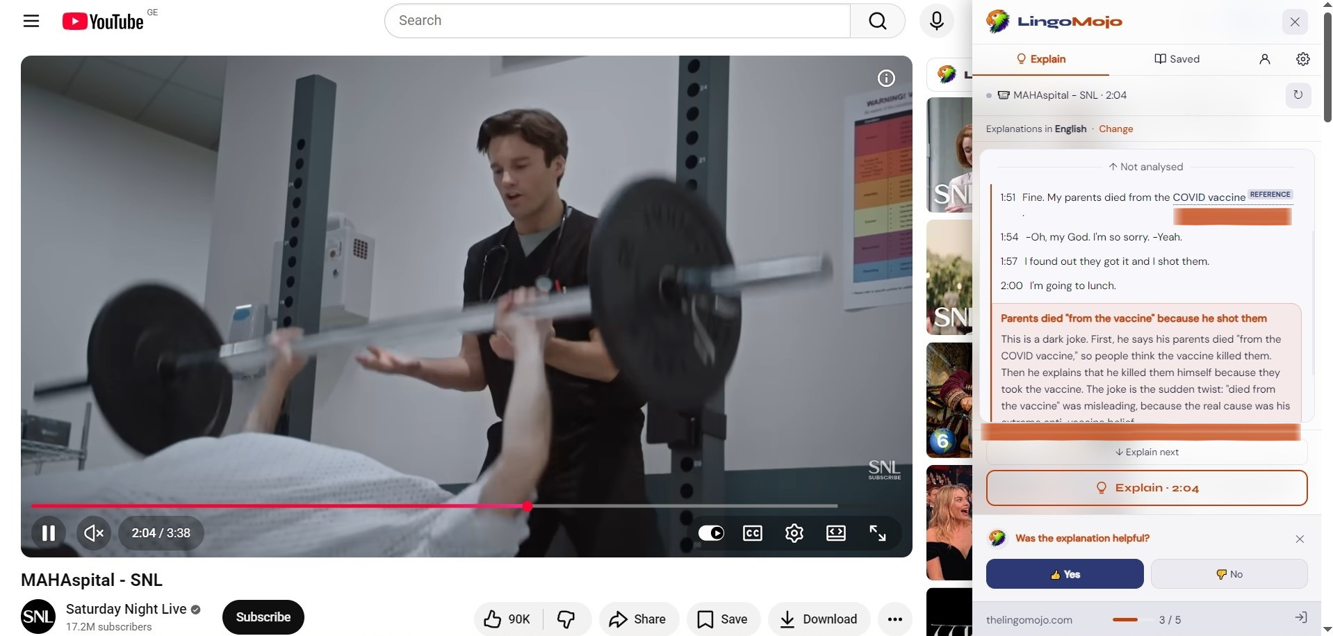 LingoMojo explanation on YouTube